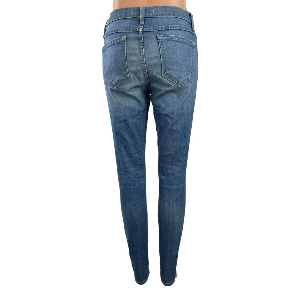 Flying Monkey Women's Blue High Waisted Distressed Skinny Denim Jeans Size 29 - Picture 3 of 6